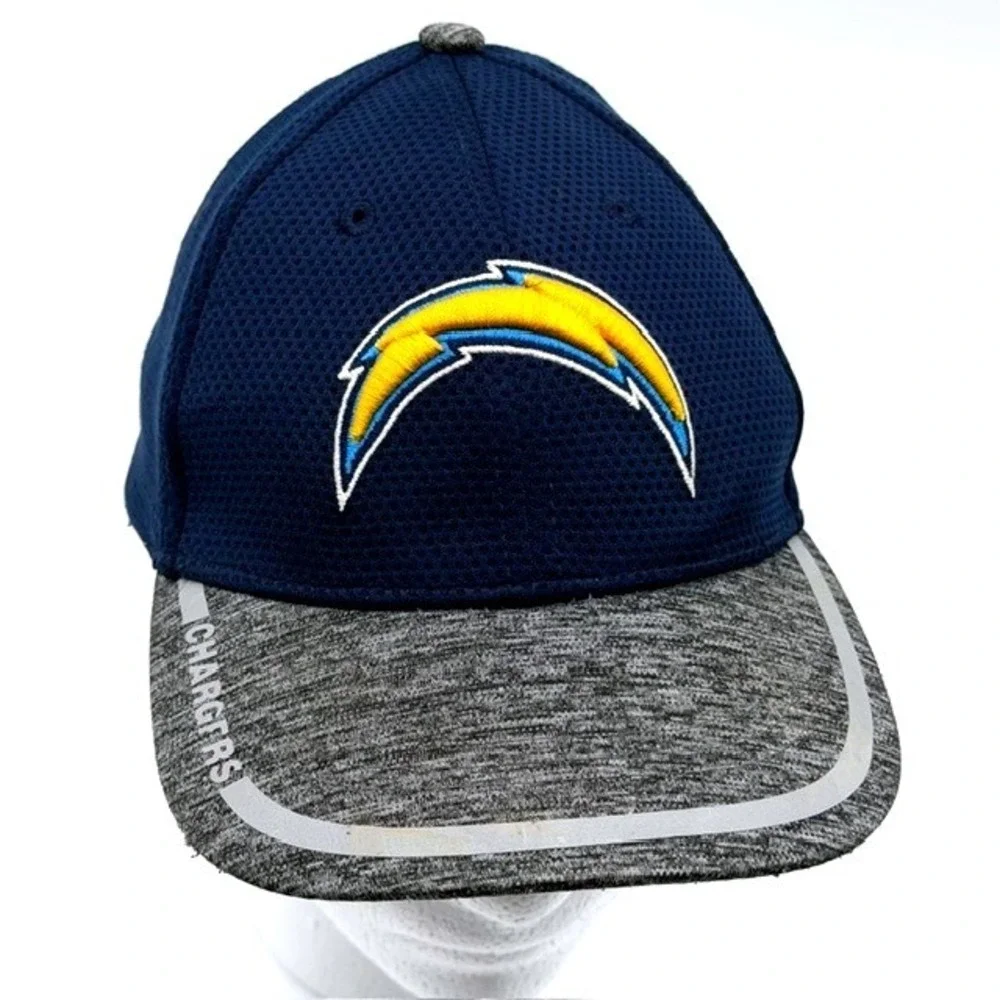 New Era Los Angeles Chargers NFL 39THIRTY Stretch Fit Hat Child Youth Navy Grey